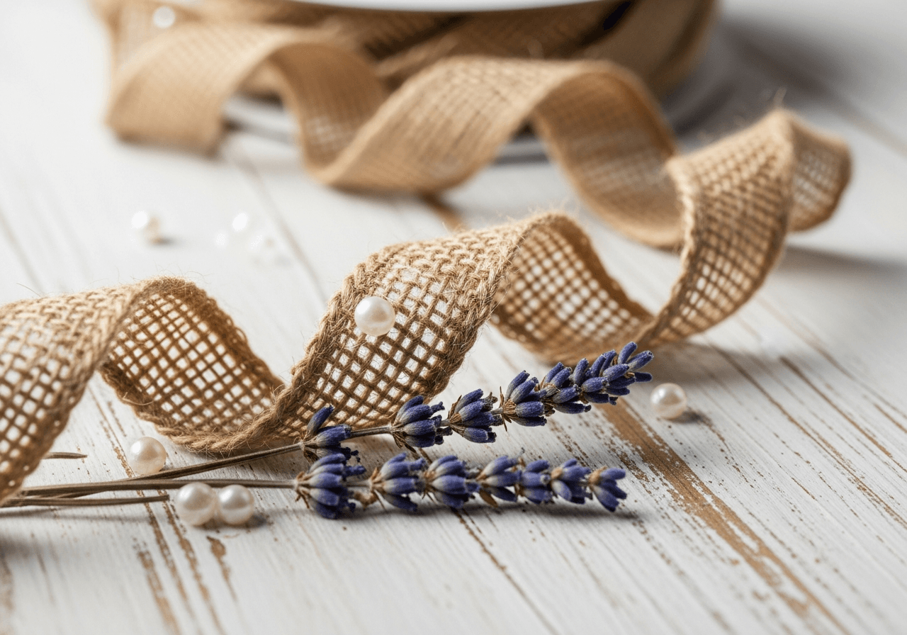 idée déco ruban en jute - détail pratique