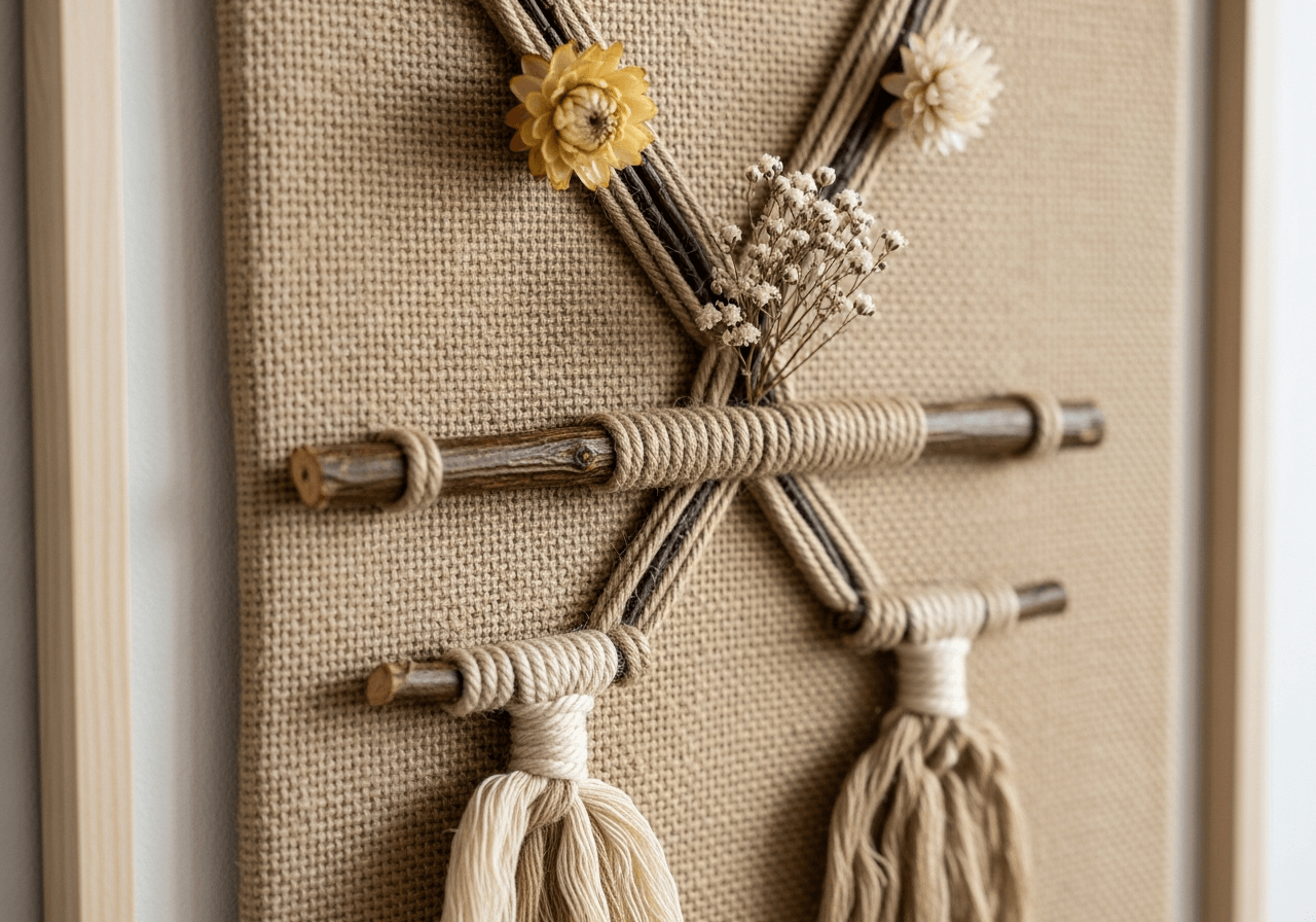 idée déco toile de jute pour maison - détail pratique
