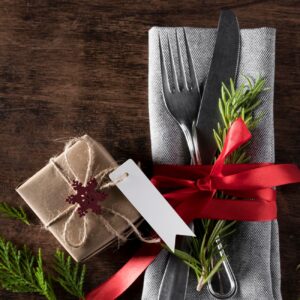 pochette couvert table de noël 