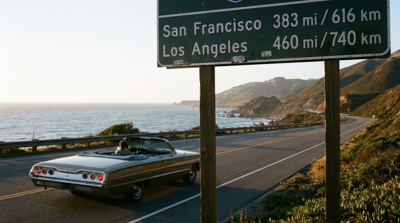 Quelle est la distance exacte entre San Francisco et Los Angeles ?