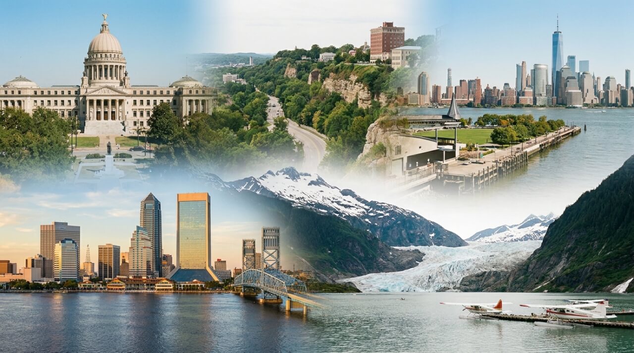 Jacksonville, Juneau et les villes en J des États-Unis